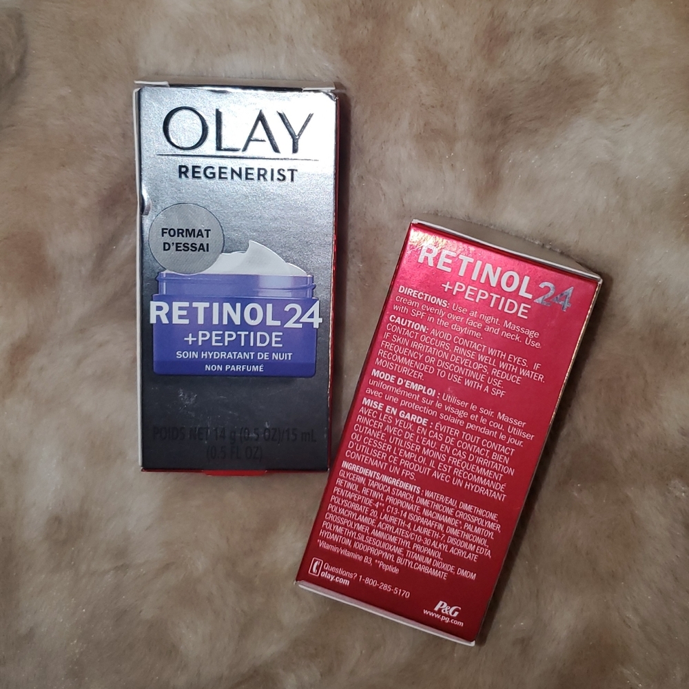 2 Olay Regenerist Retinol 24+Peptide Moisturizer. Both together.